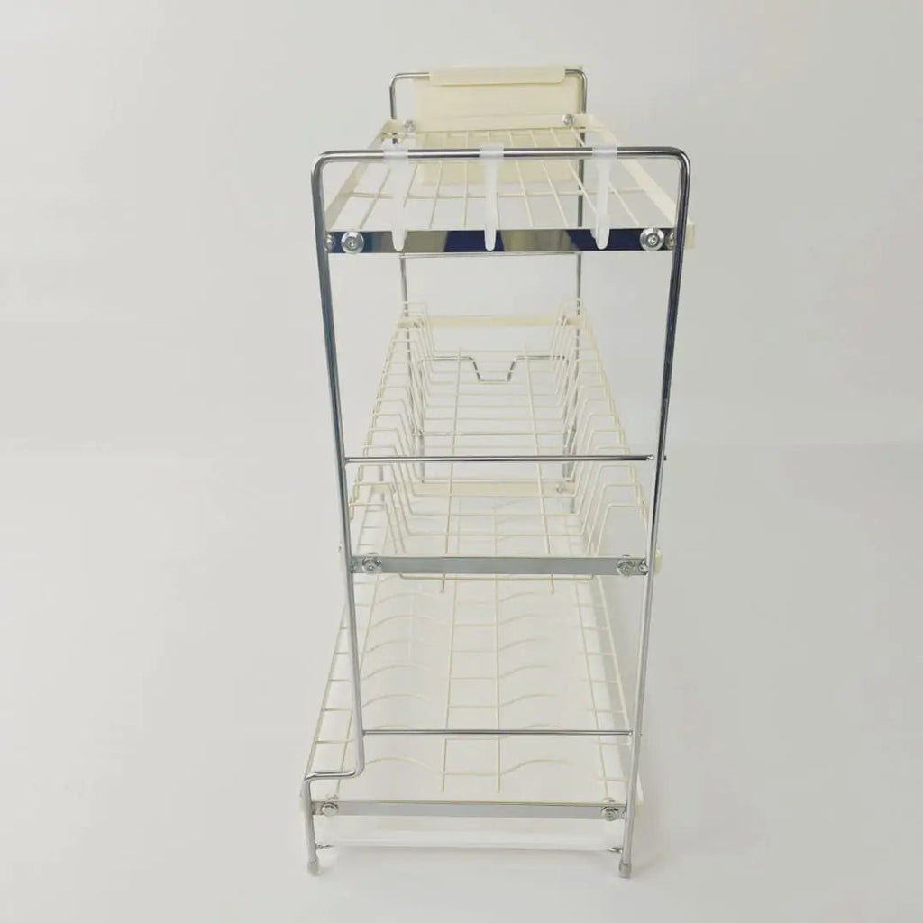 3-Tier Dish Rack with Drip Tray & Side Hooks Kitchen & Dining Dish Racks
