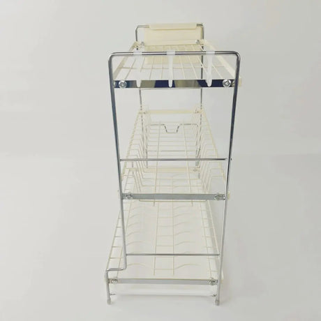 3-Tier Dish Rack with Drip Tray & Side Hooks Kitchen & Dining Dish Racks