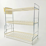 3-Tier Dish Rack with Drip Tray & Side Hooks Kitchen & Dining Dish Racks