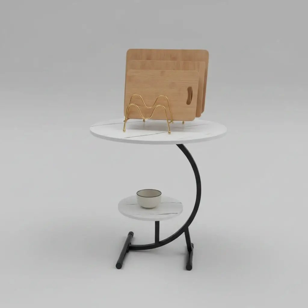 Marble Textured Side Stool Furniture Uncategorized