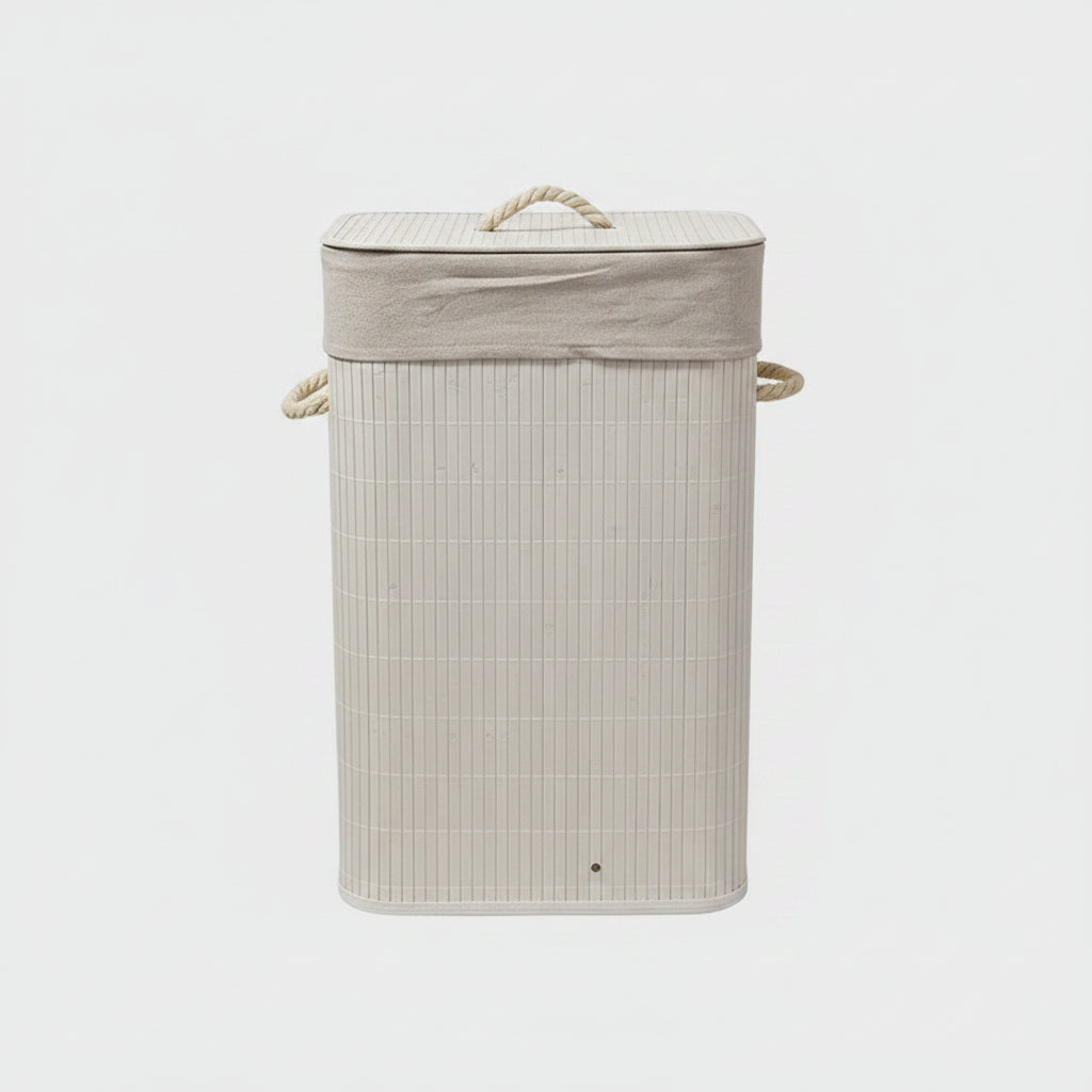 Foldable Bamboo Laundry Hamper with Lid