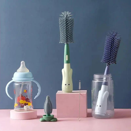 Silicone Baby Bottle & Pacifier Cleaning Brush Set Baby & Kids Cleaning Brushes & Wipes