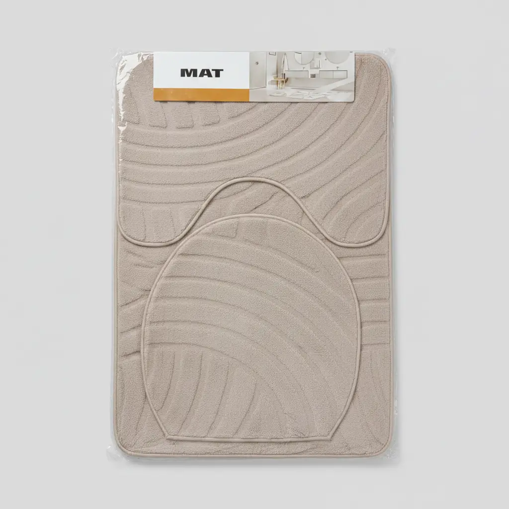 3-Piece Bathroom Mat Set with Toilet Lid Cover Home & Living Bath Mats & Rugs