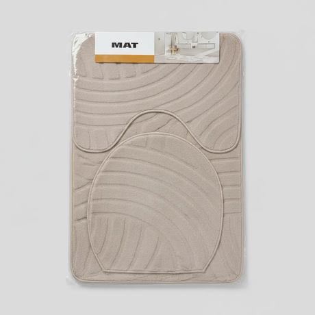 3-Piece Bathroom Mat Set with Toilet Lid Cover Home & Living Bath Mats & Rugs
