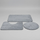 3-Piece Bathroom Mat Set with Toilet Lid Cover Home & Living Bath Mats & Rugs