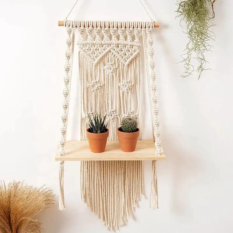 Nordic Hanging Plant Shelf Storage Rack Home & Living Floating Wall Shelves & Ledges