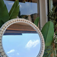 Boho Beaded Round Mirror Wall Decor & Tray 36cm Home & Living Wall Mirrors