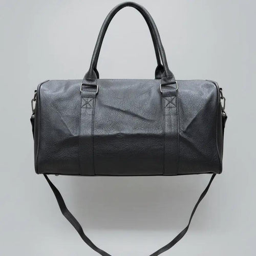 Leather-Look Duffle Bag with Shoe Compartment Outdoor & Sports Gym Duffel Bags