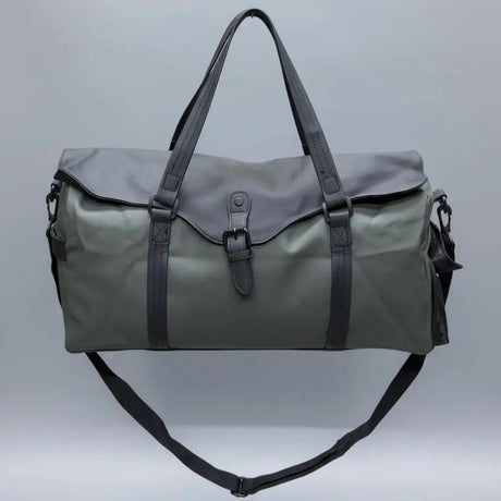 Leather-Look Duffle Bag with Shoe Compartment Outdoor & Sports Gym Duffel Bags
