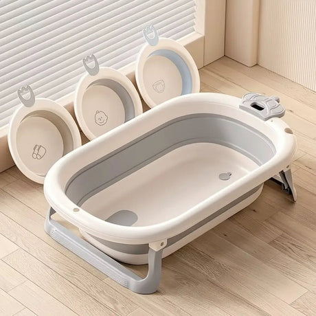 Foldable Baby Bathtub Set with Inbuilt Thermometer Bathtubs