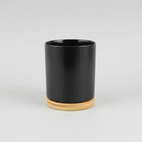 Ceramic Spoon Holder with Bamboo Base Kitchen Accessories Kitchen Utensil Holders