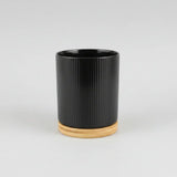 Ceramic Spoon Holder with Bamboo Base Kitchen Accessories Kitchen Utensil Holders