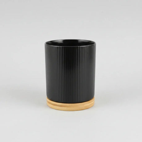 Ceramic Spoon Holder with Bamboo Base Kitchen Accessories Kitchen Utensil Holders