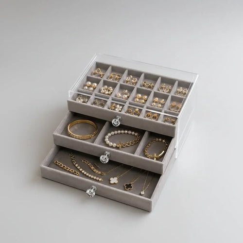 Acrylic Flannel Jewellery Display Storage Box Storage & Organisation Jewelry Boxes