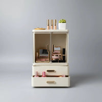 Acrylic Double Door Cosmetic Storage Cabinet Storage & Organisation Makeup Vanities