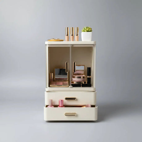 Acrylic Double Door Cosmetic Storage Cabinet Storage & Organisation Makeup Vanities