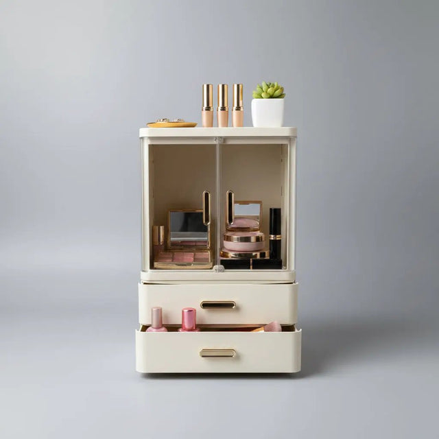 Acrylic Double Door Cosmetic Storage Cabinet Storage & Organisation Makeup Vanities
