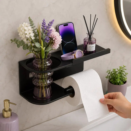 Heavy Duty Punch-Free Toilet Paper Holder & Phone Rack Bathroom Accessories Toilet Paper Holders