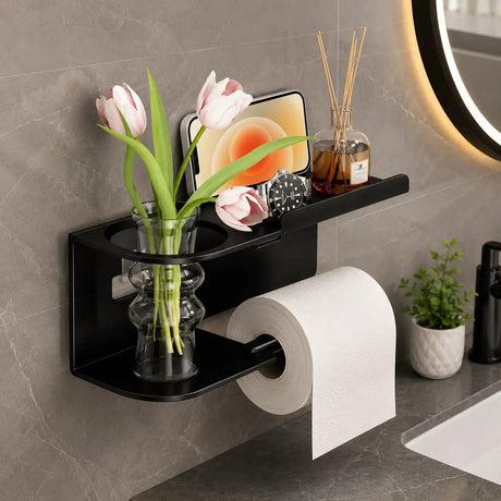 Heavy Duty Punch-Free Toilet Paper Holder & Phone Rack Bathroom Accessories Toilet Paper Holders
