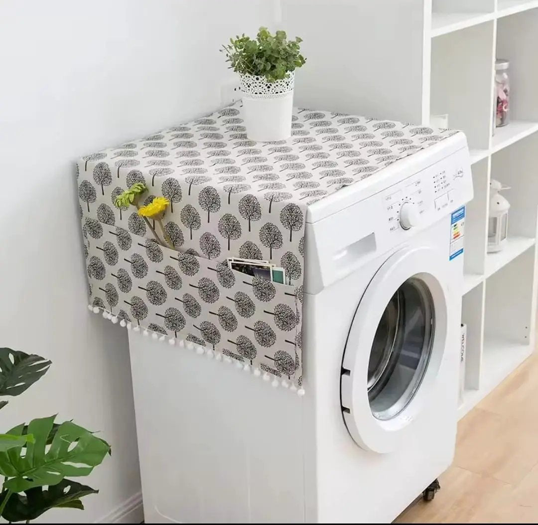 Cotton Fridge & Washing Machine Dust Cover Home Accessories Washer & Dryer Accessories