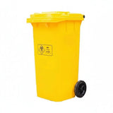 Yellow Dustbin with Wheels Home & Outdoor Trash Cans