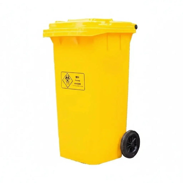 Yellow Dustbin with Wheels Home & Outdoor Trash Cans