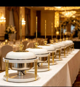 10L Round Hanging Chafing Dish Buffet Food Warmer Kitchen & Dining Chafing Dishes
