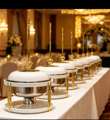 10L Round Hanging Chafing Dish Buffet Food Warmer Kitchen & Dining Chafing Dishes