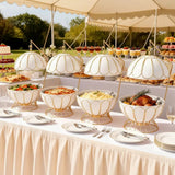 8L Egg-Shaped Round Hanging Chafing Dish Buffet Food Warmer Kitchen & Dining Chafing Dishes