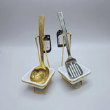 Stainless Steel Upright Soup Ladle & Spoon Rest Holder Kitchen & Dining Spoon Rests