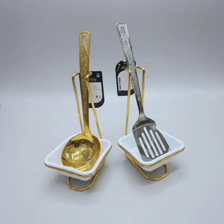 Stainless Steel Upright Soup Ladle & Spoon Rest Holder Kitchen & Dining Spoon Rests