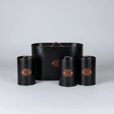 4-Piece Quilted Metal Bread Bin & Canister Set Kitchen & Dining Food Storage Containers