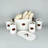 4-Piece Quilted Metal Bread Bin & Canister Set Kitchen & Dining Food Storage Containers