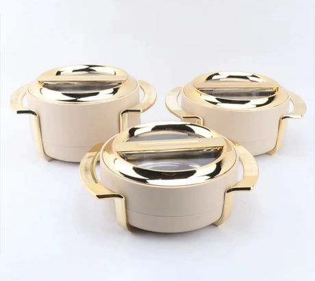 3-Piece Insulated Food Warmer Set with Clear Window & Handles Kitchen & Dining Thermoses
