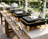 Round Hydraulic Stainless Steel Chafing Dish Buffet Kitchen & Dining Chafing Dishes
