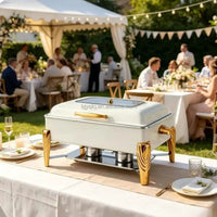 Round Hydraulic Stainless Steel Chafing Dish Buffet Kitchen & Dining Chafing Dishes