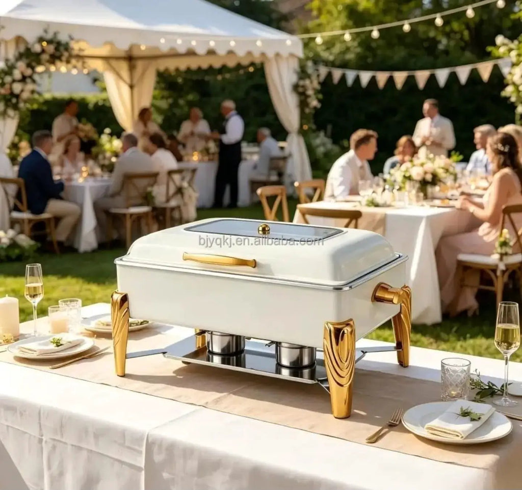 Round Hydraulic Stainless Steel Chafing Dish Buffet Kitchen & Dining Chafing Dishes