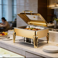 Round Hydraulic Stainless Steel Chafing Dish Buffet Kitchen & Dining Chafing Dishes