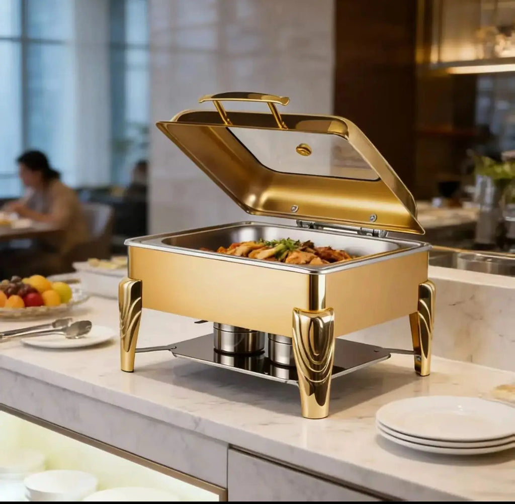 Round Hydraulic Stainless Steel Chafing Dish Buffet Kitchen & Dining Chafing Dishes