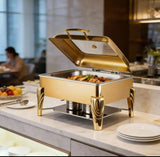 Round Hydraulic Stainless Steel Chafing Dish Buffet Kitchen & Dining Chafing Dishes