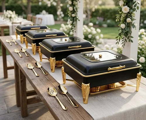 9L Round Hydraulic Stainless Steel Chafing Dish Buffet Kitchen & Dining Chafing Dishes