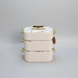 3-Piece Premium Ribbed Marble & Gold Insulated Food Warmer Set Kitchen & Dining Food Warmers