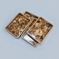 2-Piece Elegant Wood Mosaic Serving Tray Set Kitchen & Dining Serving Trays