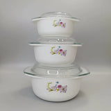 3-Piece Glass Casserole Serving Bowl Set Kitchenware Serving Bowls