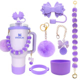 5-Piece Stanley Cup Accessories Set with Pompom & Pearl Kitchen & Dining Drink Sleeves