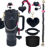 5-Piece Stanley Cup Accessories Set with Pompom & Pearl Kitchen & Dining Drink Sleeves