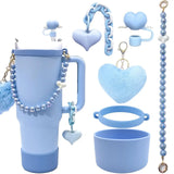 5-Piece Stanley Cup Accessories Set with Pompom & Pearl Kitchen & Dining Drink Sleeves