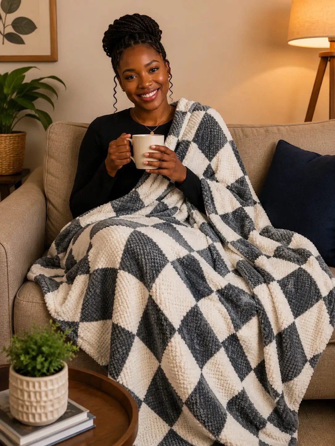 Luxury Textured Fleece Blanket 200x230cm Home & Living Throw Blankets