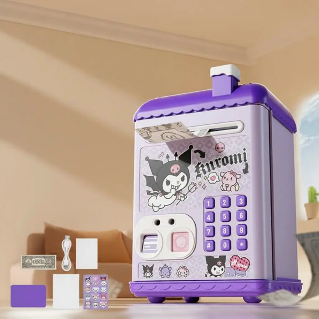 Fingerprint Piggy Bank for Kids With Music and Security Home bank Play Money & Banking