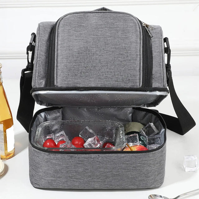 Double Compartment Insulated Lunch Bag Lunch Bag Lunch Bags